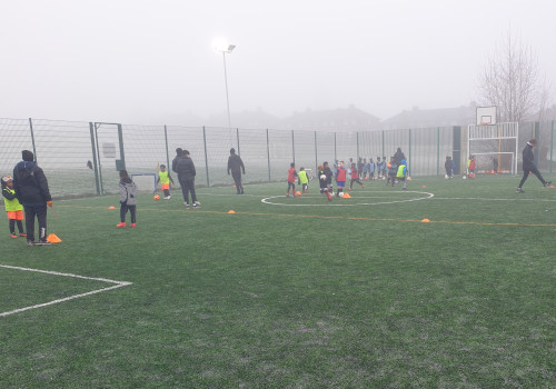 Kids playing on the MUGA